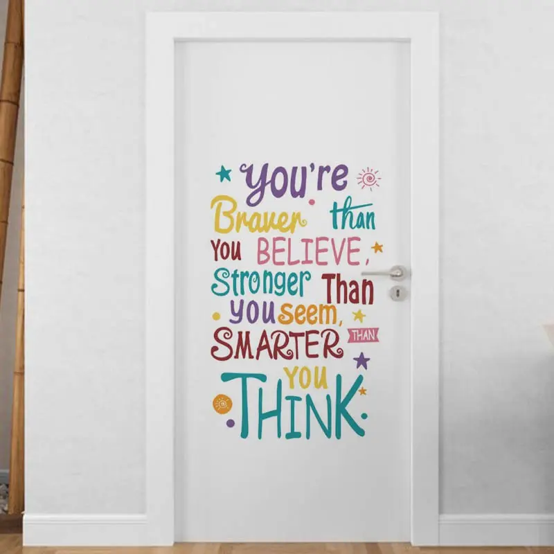 Colorful Inspirational English Wall Stickers, Removable PVC Self-Adhesive, Ideal for Hotel, Office, Bedroom, Living Room, Kitchen, Study