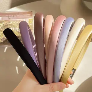 Simple Solid Color Glossy Hairband for Woman Vintage Headband Elastic Hair Hoop Girls Headdress Korean Hair Accessoriescords for graduation,gift,graduation cap