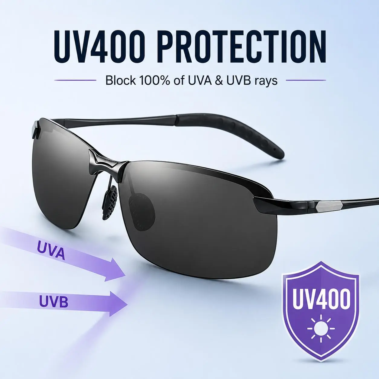 R4 Smart Polarized Photochromic Sunglasses for Men – UV400 Anti-Glare Driving, Fishing & Cycling Eyewear