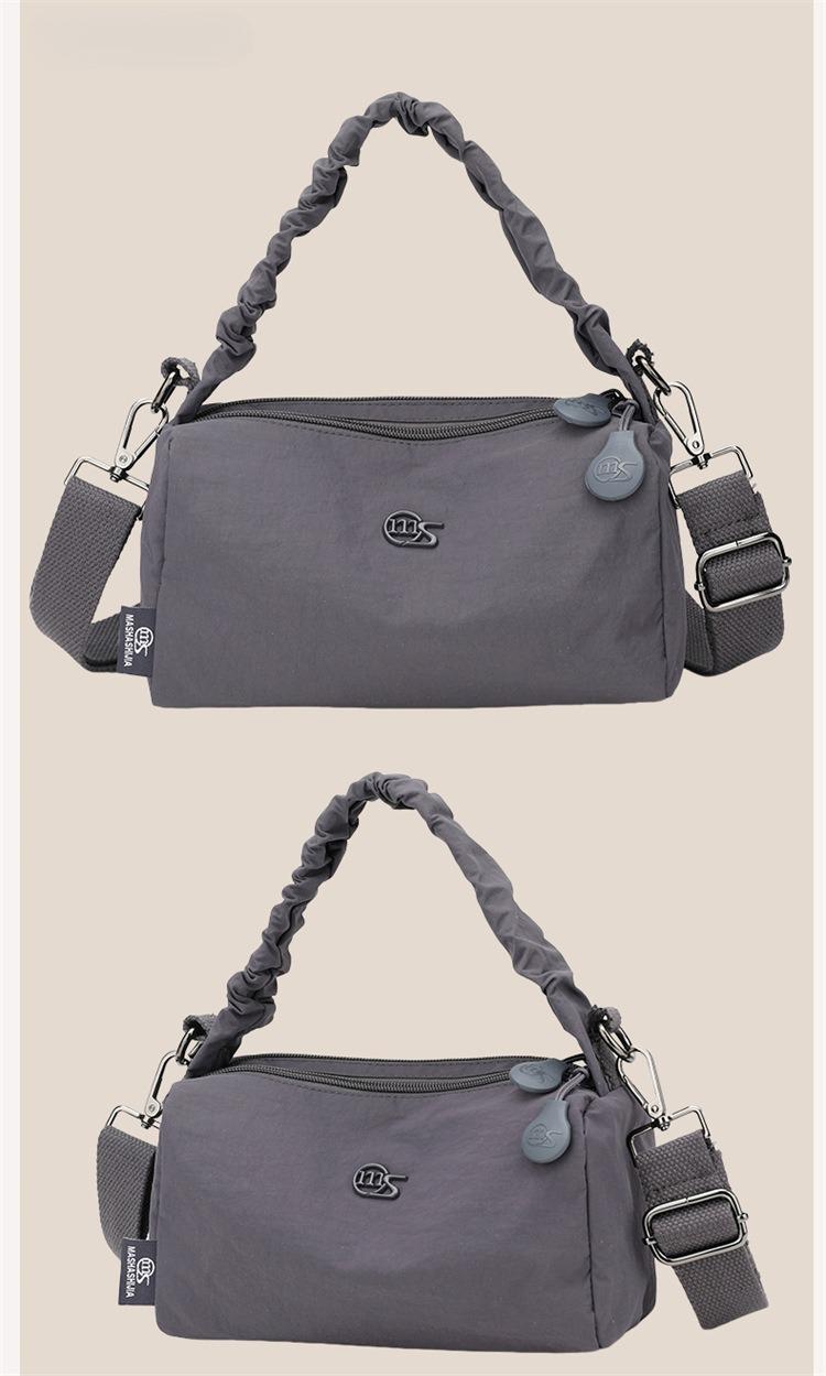 8118 Women's Nylon Portable Pillow Bag 2026 New Simple Shoulder Crossbody Bucket Bag