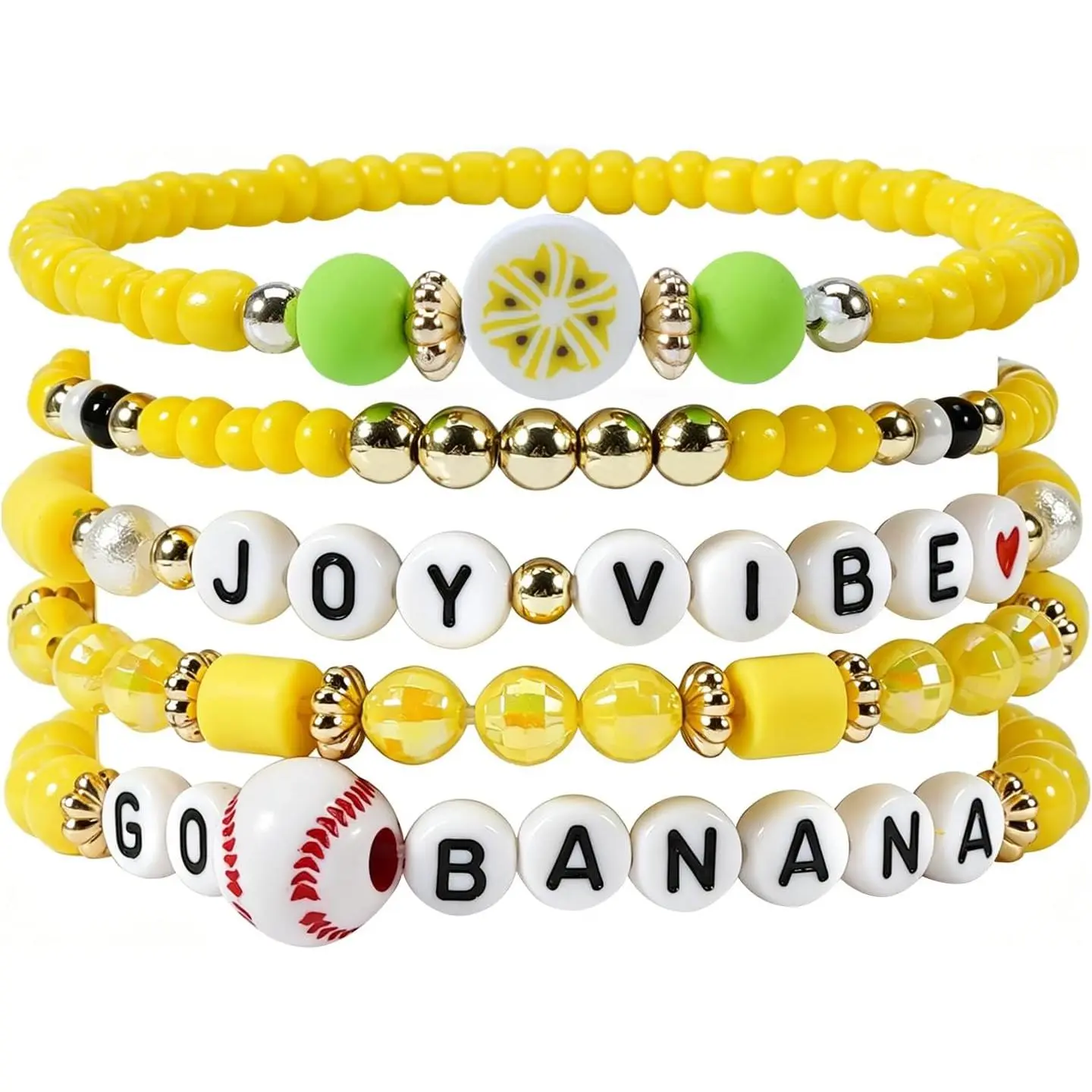 Boho Bracelets Stretchy Stacks Beaded Bracelet for Women Funny Banana Bracelets Heishi Clay Bracelet Friendship  Birthday Party Gifts