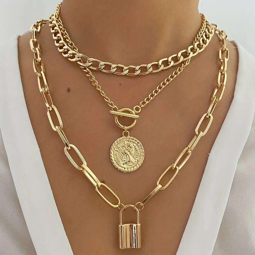 Round human head OT clasp necklace