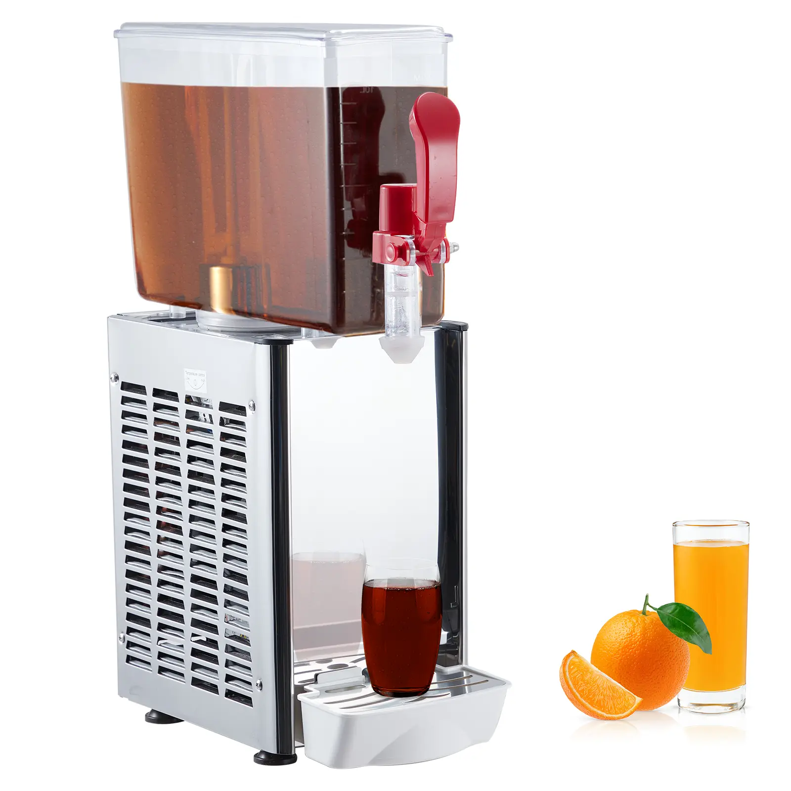 Garvee Commercial Beverage Dispenser with Thermostat & Compressor - 10L Stainless Steel Cold Drink Machine for Juice, Iced Tea, Soda, Coffee - Ideal for Restaurants, Cafes, Bars