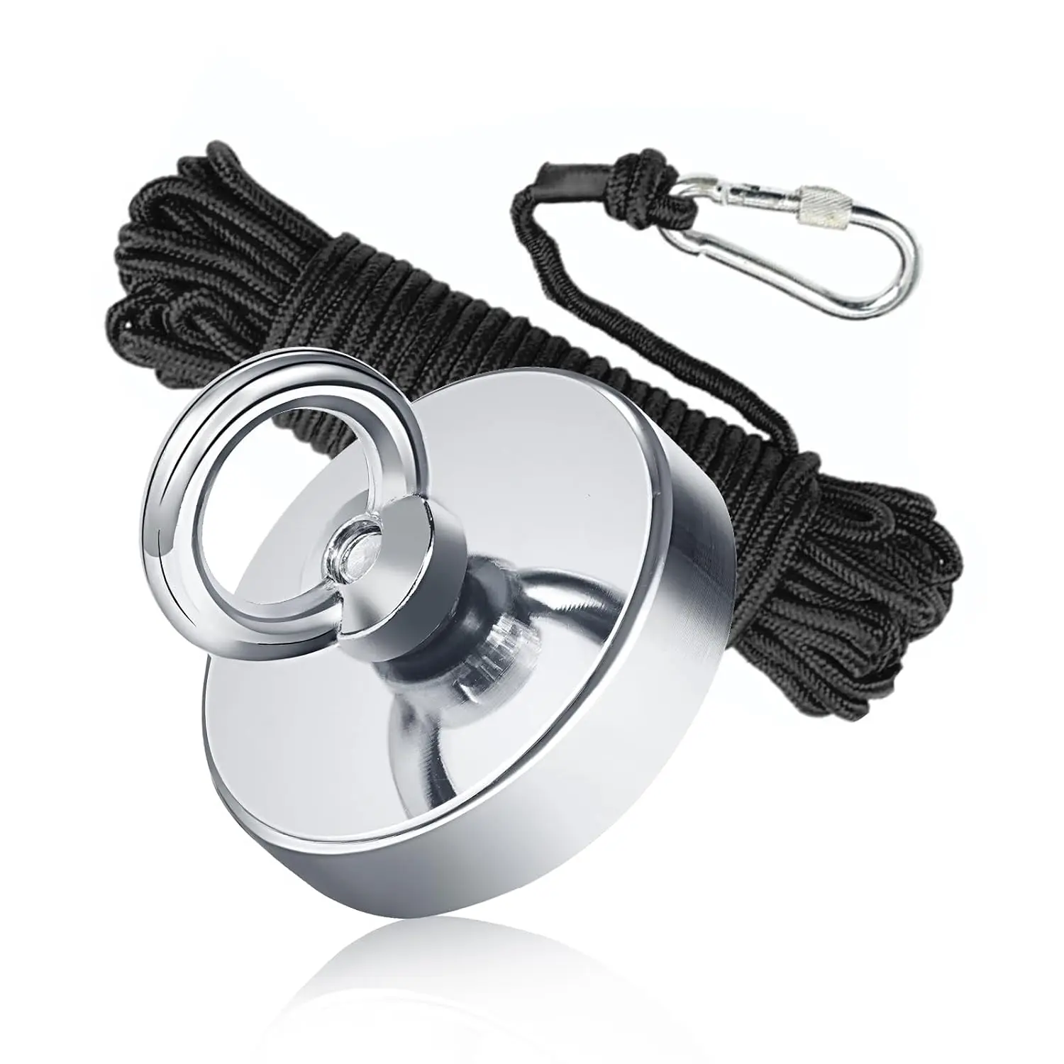 Fishing Kit 2.4"(60 mm) 500lb+, Big  Rare Earth Fish  Heavy Duty with 65ft Rope, Super Neodymium High Power  with Handle for Retrieving in Lake, Beach, Lawn(Q60)