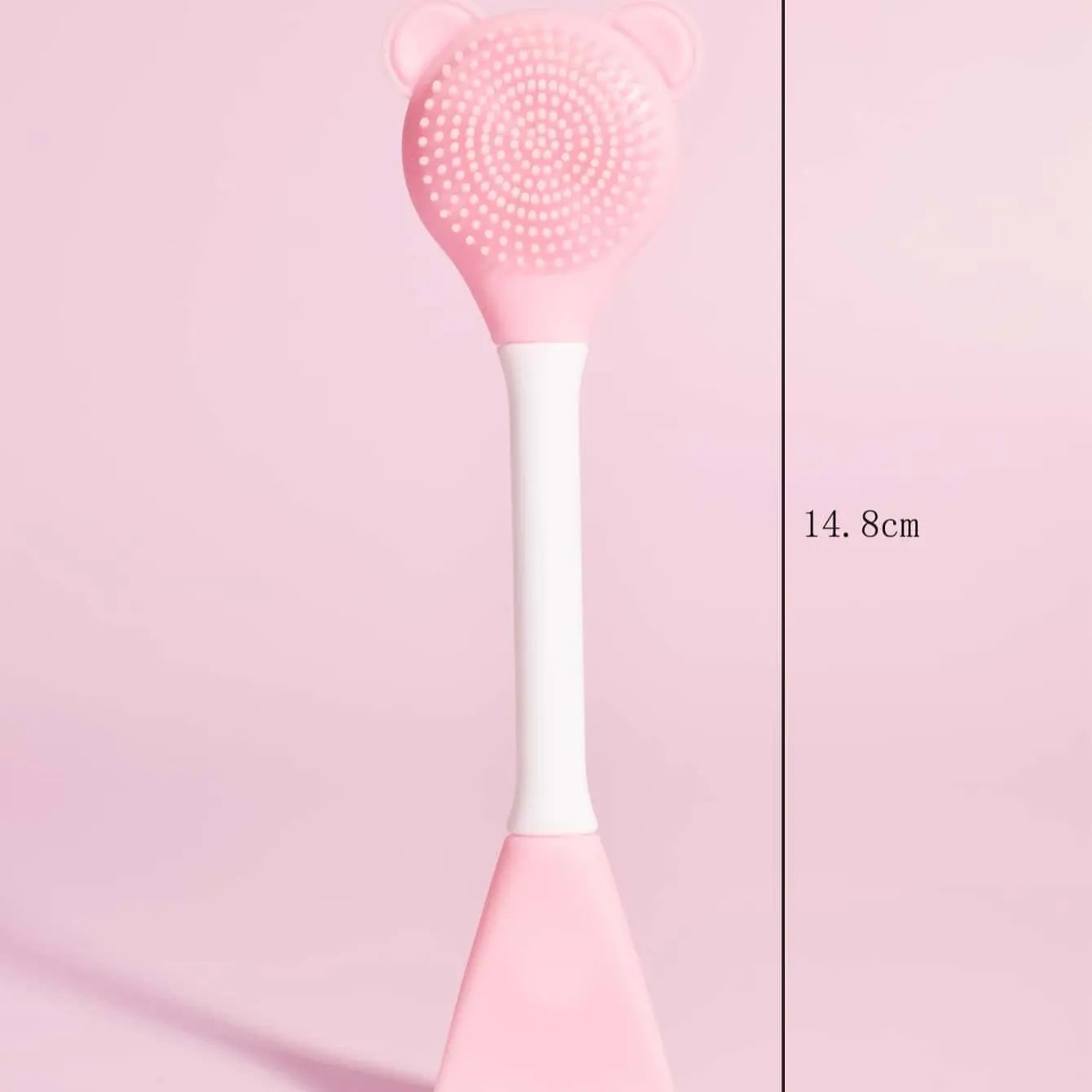 2-Pack /tangerine Bear Silicone Makeup Brushes Set for Women, Soft Silica Bristles, Ideal for Face Application, Durable Design