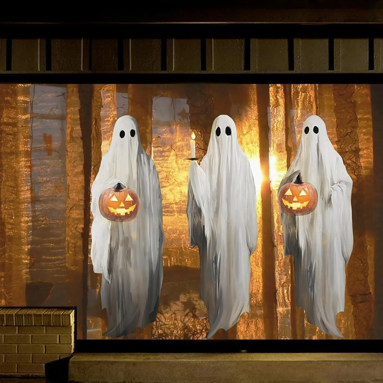Halloween Static Cling Window Decals—Large Decorative Stickers | Halloween window decals suitable for windows, offices, parties, bedrooms, living rooms, schools, and homes