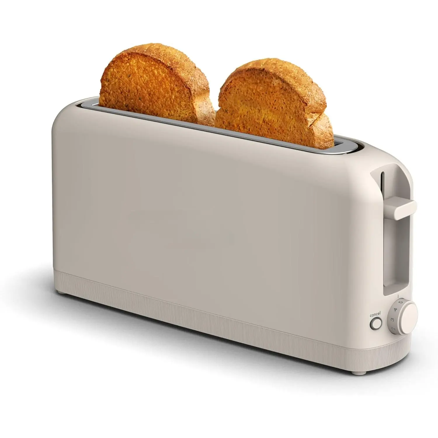 2 Slice Slim Toaster, Fits-anywhere Kitchenware, 6 Setting Shade Control with Reheat & Cancel Buttons, Fits sourdough, 10" Long Slot, Anti Jam & Auto Shutoff, 900 Watt, Oatmilk
