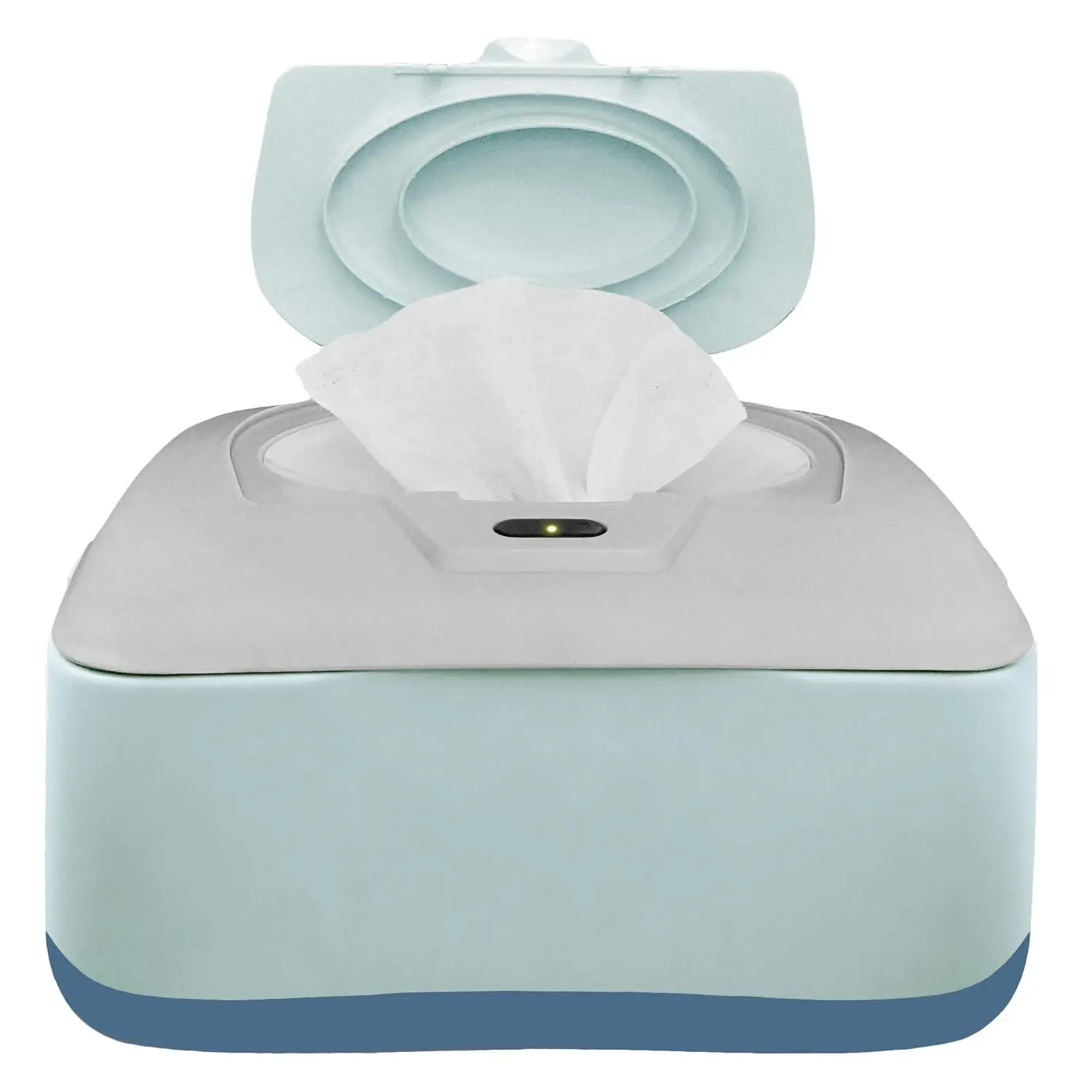 Pure Baby Wet Wipe Warmer & Dispenser, Portable Wet Wipe Storage Holder Box with Simple On/Off Button, Practical Newborn Baby Daily Use Gift, Available in Blue & Grey