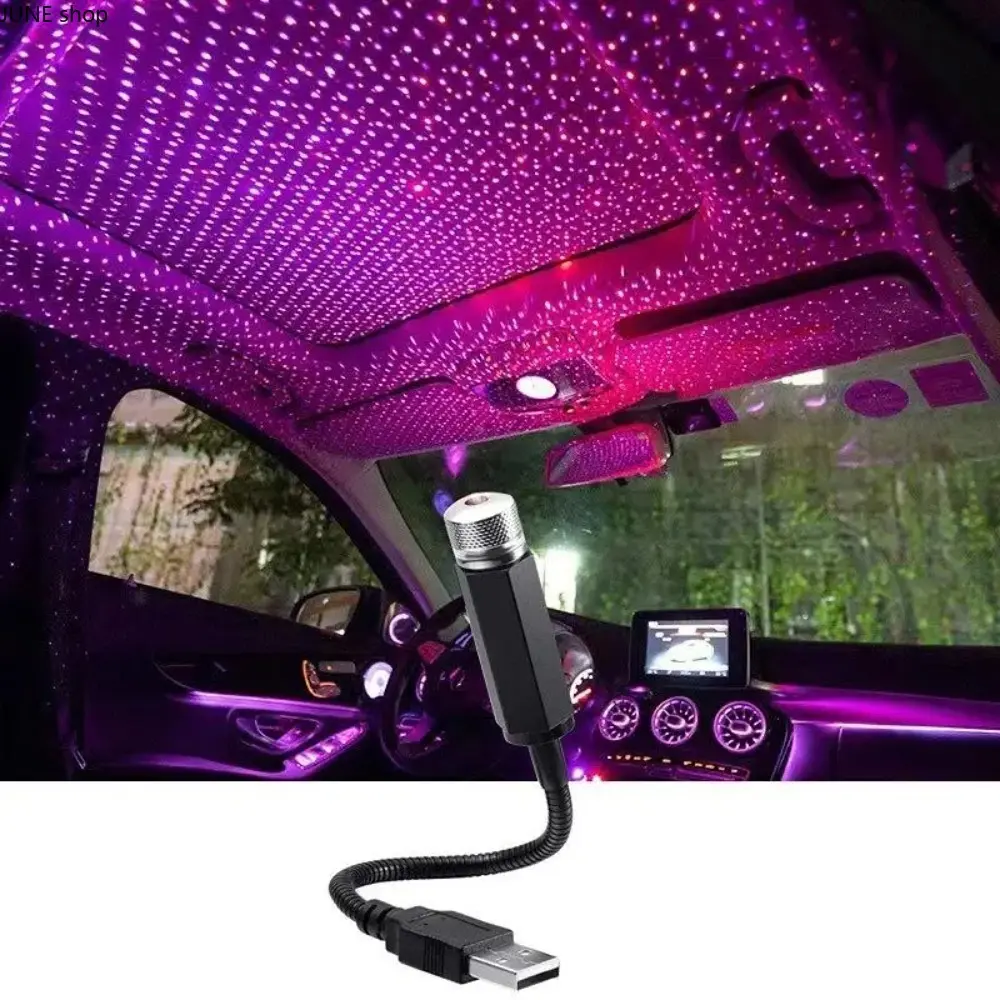 Star Projector Lamp, Adjustable USB Powered Mini LED Galaxy Star Ambient Light, Multipurpose Decor Projection Accessory Fit for Auto Interior Styling, Car Atmosphere Layout And Bedroom Night Rest Lighting Scenes