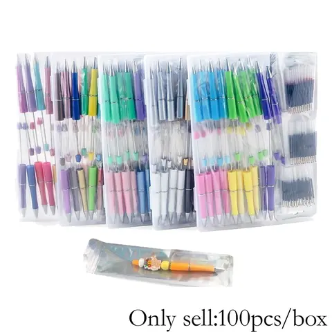 Colorful Ballpoint Pen Kit, Creative Crafts Kit, Crafting Kit, 100pcs/set DIY Ballpoint Pen Art Craft Kit with Accessories, Cute Stationery Supplies for School & Office