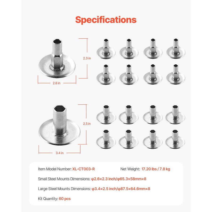 VEVOR Body Mount Bushing Kit, Compatible with 2008-2016 F250 F350 Super Duty, 60 PCS Polyurethane Body Mount Kit, Quick Replacement, Durable Components for Improving Bumpy Driving Performance, Red