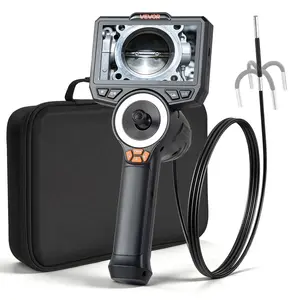 VEVOR Articulating Borescope with 3.9mm Ultra Slim Lens, 4-Way 360° Articulated Endoscope with Light, 4.5" HD IPS Screen, 8X Zoom Inspection Camera for Auto, Tight Mechanical Equipment (4.9FT Cable)