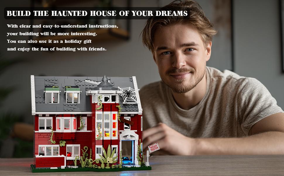Murder House Building Set, Horror Story Movie House Blocks Toy, Compatible with Lego Halloween Haunted House, Ideals Gift for Fans 18+ Boys Girls Adult (1171 PCS)
