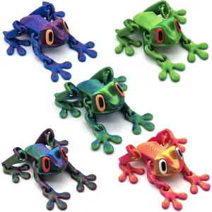 5 Pcs 3D Printed Magnetic Frog Refrigerator Magnets, Realistic Frogs Fridge Magnet Funny 3D-Printed Animals Decor for Home Office Whiteboard (A)