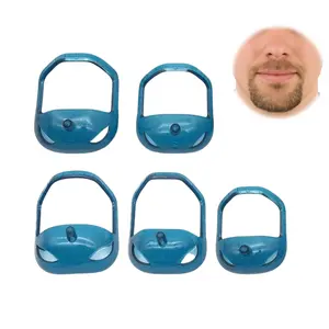 Men Goatee Beard Shaper Template, Reusable Beard & Shaving Trimming Guide Tool, Time-Saving Facial Grooming Accessory, Blue