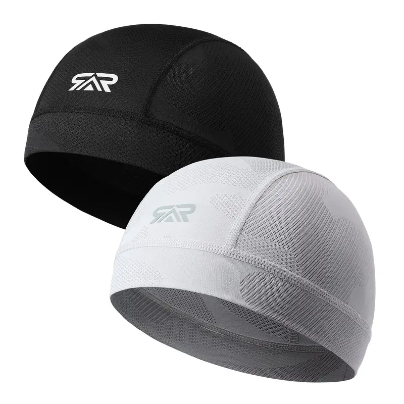 Shinemeoth Breathable Mesh Cycling Cap 2 Pack, Biker Cap, Colorfast Ion Headliner Hat, Sports Outdoor Hats, Sweat Absorbent Anti-Slip Sports Workout Hat Skull Cap, Yoga Ventilated Hat, Cycling Lightweight Hat, Gym Hat, Gym Sports Headwear