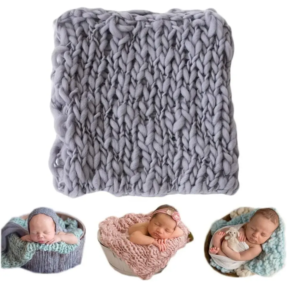 Photography Props Blanket  Knitted Twist Wrap Posing Aid Backdrops for Boy Girls Photography Shoot