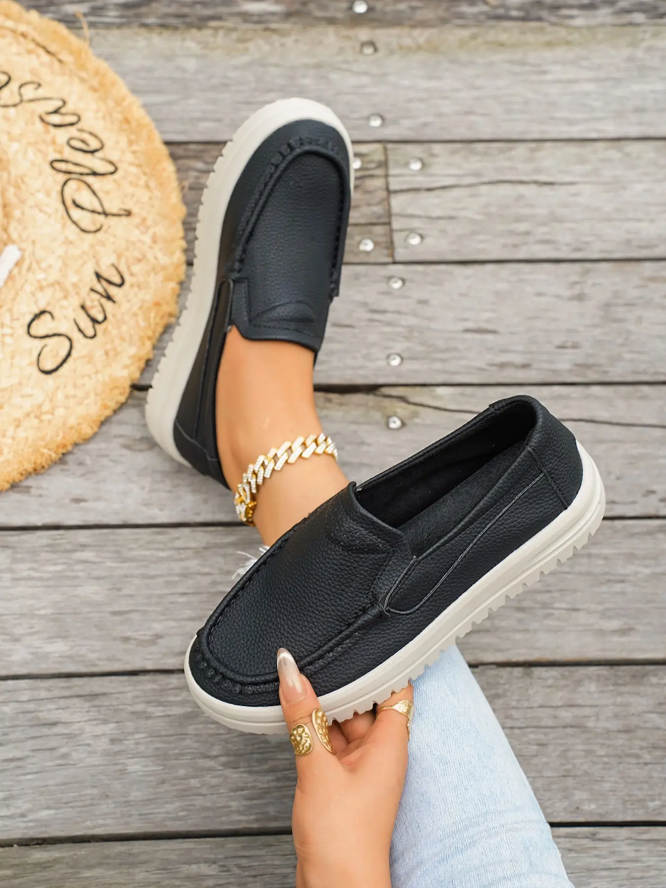 New Spring & Fall Platform Loafers, Slip-On Casual Shoes, Breathable Soft Sole, Comfortable for Shopping & Outing, Women's Footwear