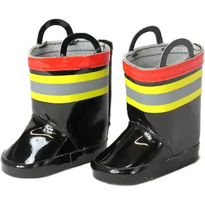 American Fashion World Fireman Firefighter Boots for 18-Inch Dolls | Premium Quality & Trendy Design | Dolls Shoes | Shoe Fashion for Dolls for Popular Brands