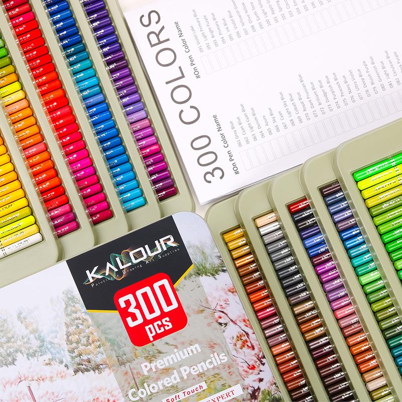 300pcs/box Professional Colored Pencil, Artists Soft Core Colored Pencil, Drawing Sketching Shading Pencil, Art Supplies for Adults Artists Beginners