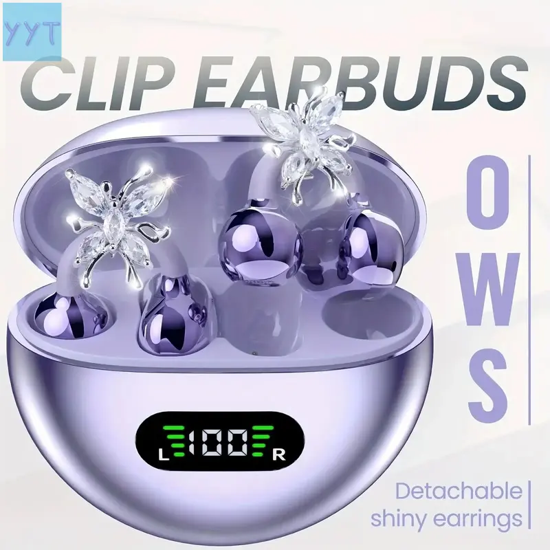 YYT1  New Senyang Bluetooth-Enabled Wireless Open-Ear Clip-On Earbuds Headphone with Clip Design, Electronic Audio, Stereo Sound, Travel Headphones, Suitable, Outdoor Activities and Travel, Fashionable's Day Gift
