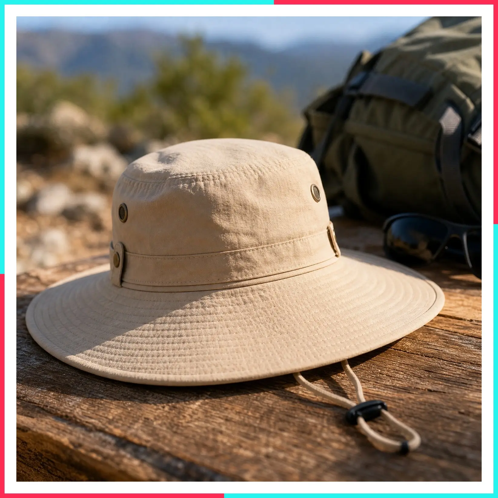 Men's Wide Brim Bucket Hat with UPF Protection for Fishing and Sun