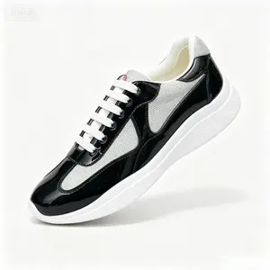 2026 Classic Black Grey Color Block Casual Shoes, Breathable Mesh Cushioned White Platform Sole All Match Walking Sneakers
