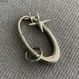 Y2K Metallic Shine Starlight Carabiner Belt Loop Accessory - Unisex Heavy Metal Hook Clip Keychain, Fashion Utility Item for Daily Wear & Christmas Gifting