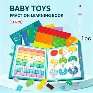 1pc Magnetic Fraction Demonstration Book, 1 Set Math Teaching Aid, Learning Toy for Gift, Mathematical Knowledge Training Toys, Interactive Game Props, Educational Material,Christmas Gifts,New Year gift
