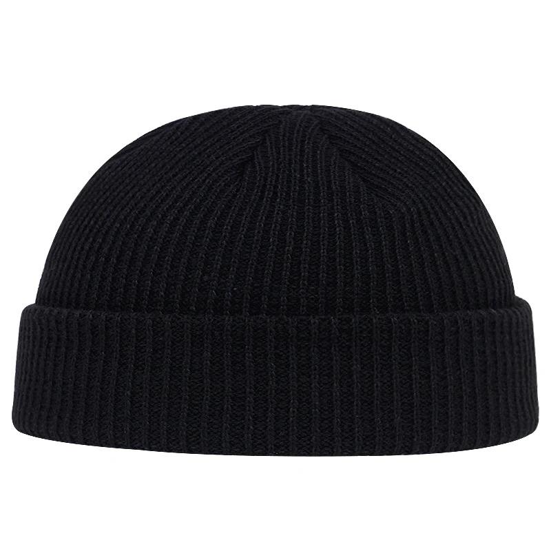 Autumn Winter Melon Cap Men Women Knitted Hat Beanie Skullcap Sailor Caps Cuff Short Brimless Retro Navy Style Hats Casquette