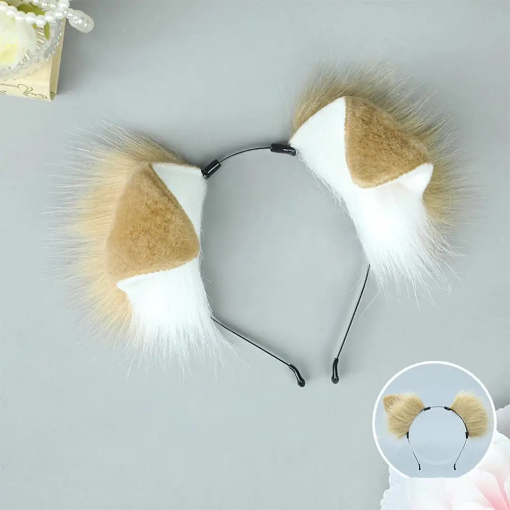 Dog Ear Tail Set Cosplay Accessories Costume synthetic Plush Realistic Animal Ears Tail for Anime Party Cute Pet Role Play