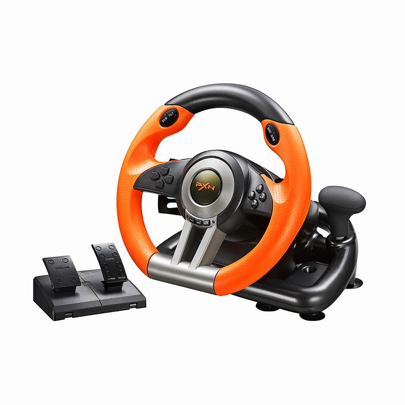 Ultimate Racing Experience!PXN-V3PRO Steering Wheel, Multi-System Support + One-Click Mode Switch, Dual Vibration + Stable Mount Set Complete