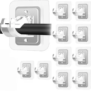 10pcs Curtain Rod Brackets with Clips, Transparent Drapery Hooks, Adjustable Rods Holder, Multipurpose for Living Room, Bathroom, Kitchen, Bedroom