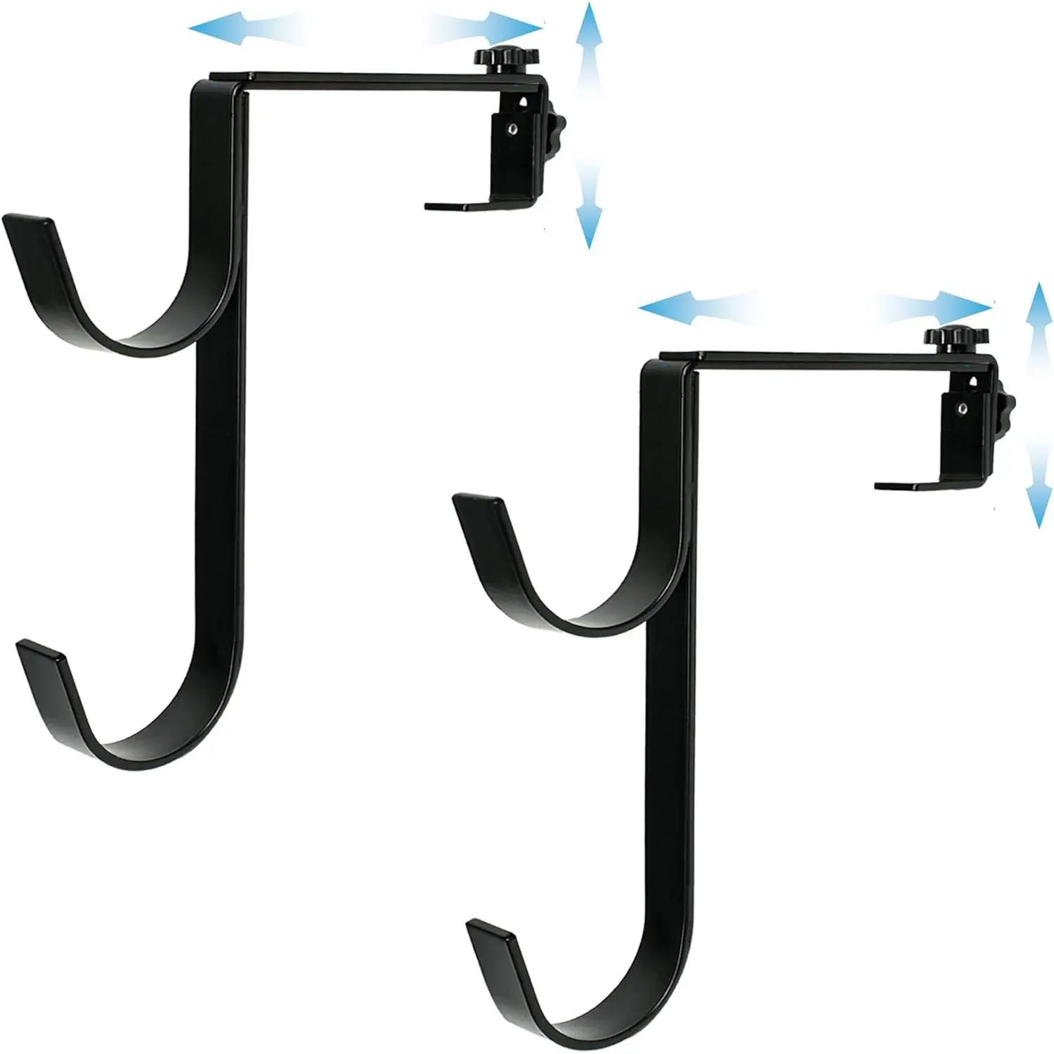 Adjustable Heavy Duty Metal Pool Pole Hangers for Above Ground Pools - Double Hooks for Skimmers and Poles, Convenient Pool Tool Holder for Easy Storage