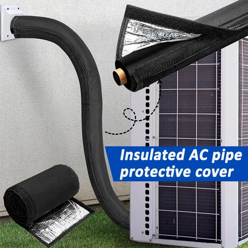 Portable Air Conditioner Hose Protective Cover, Aluminum Film Exhaust Pipe Insulation Sleeve, Featuring an Insulated AC Hose Cover, Effectively Protects Air Conditioner Hose, AC Line Cover, Suitable for all seasons, Suitable for Diameter of 2-2.5''