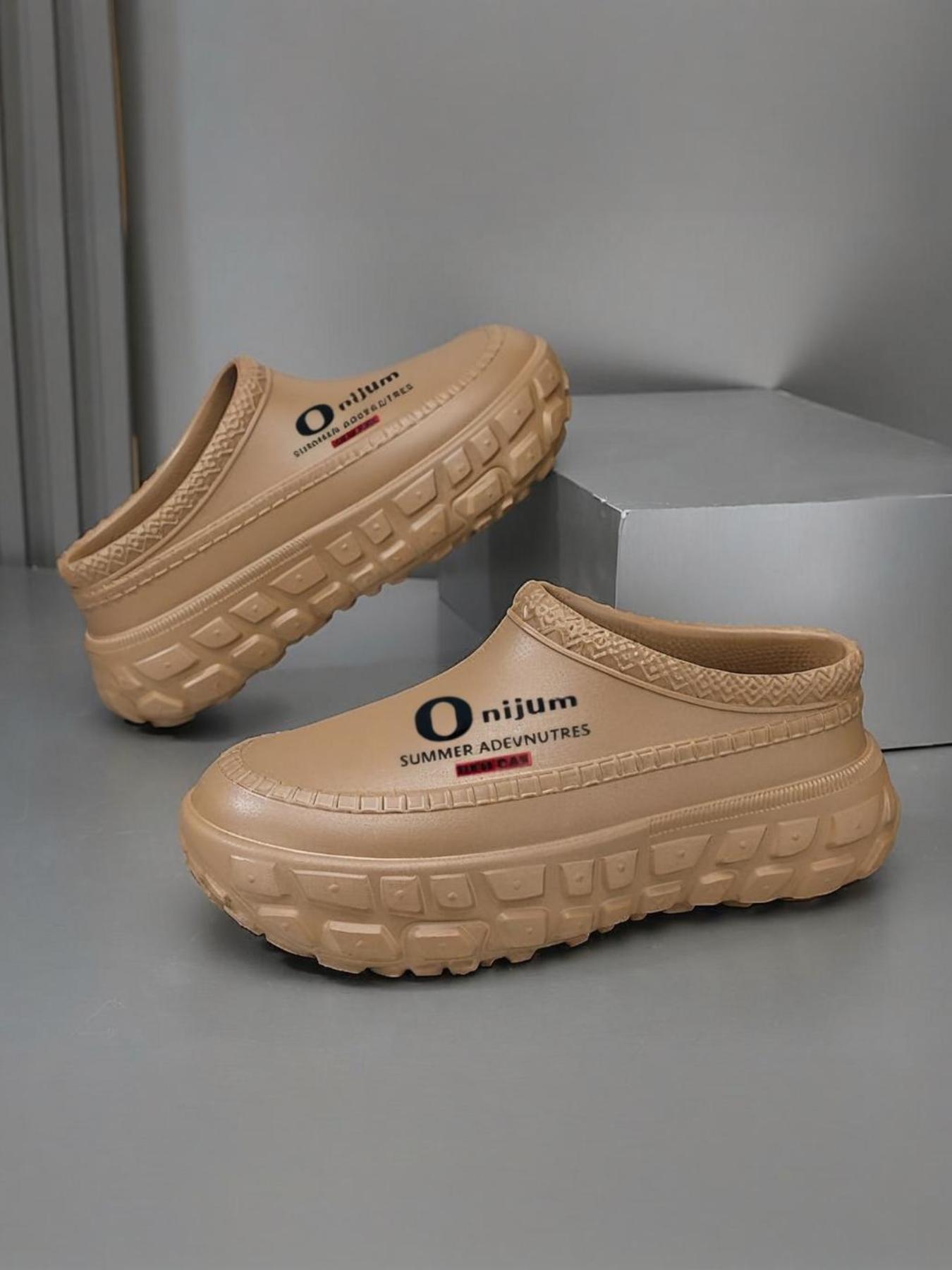 Unisex's Waterproof & Non-slip Platform Fashion Slippers, Lightweight Simple Slip on Shoes for Men & Women, Casual Comfortable Breathable Shoes for Daily Wear, Home Footwear