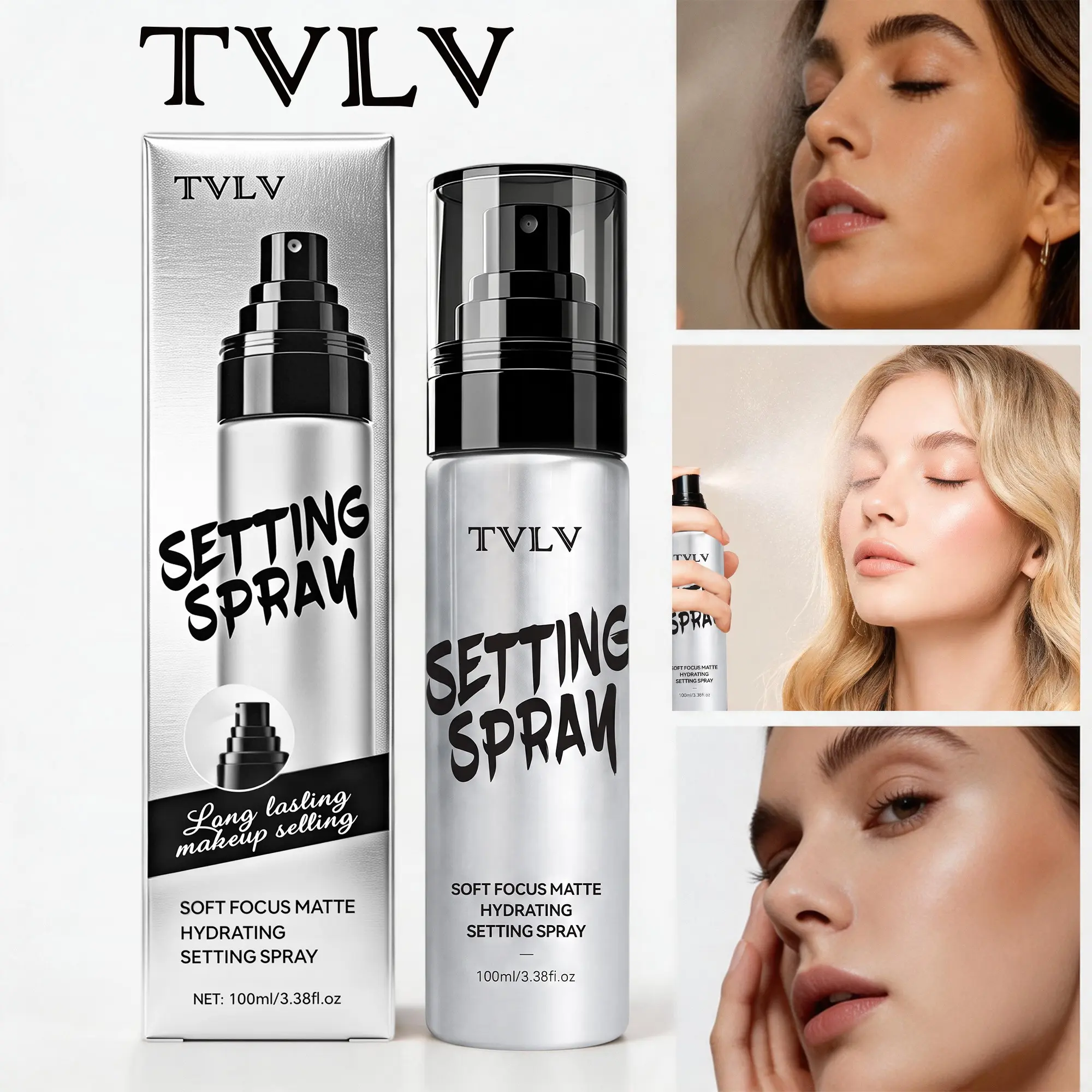 Hydrating Setting Spray, Fixing Spray, Quick Film Locking Makeup, Oil Control, Long-Lasting, Sweatproof, Lightweight, Perfect for Daily Use