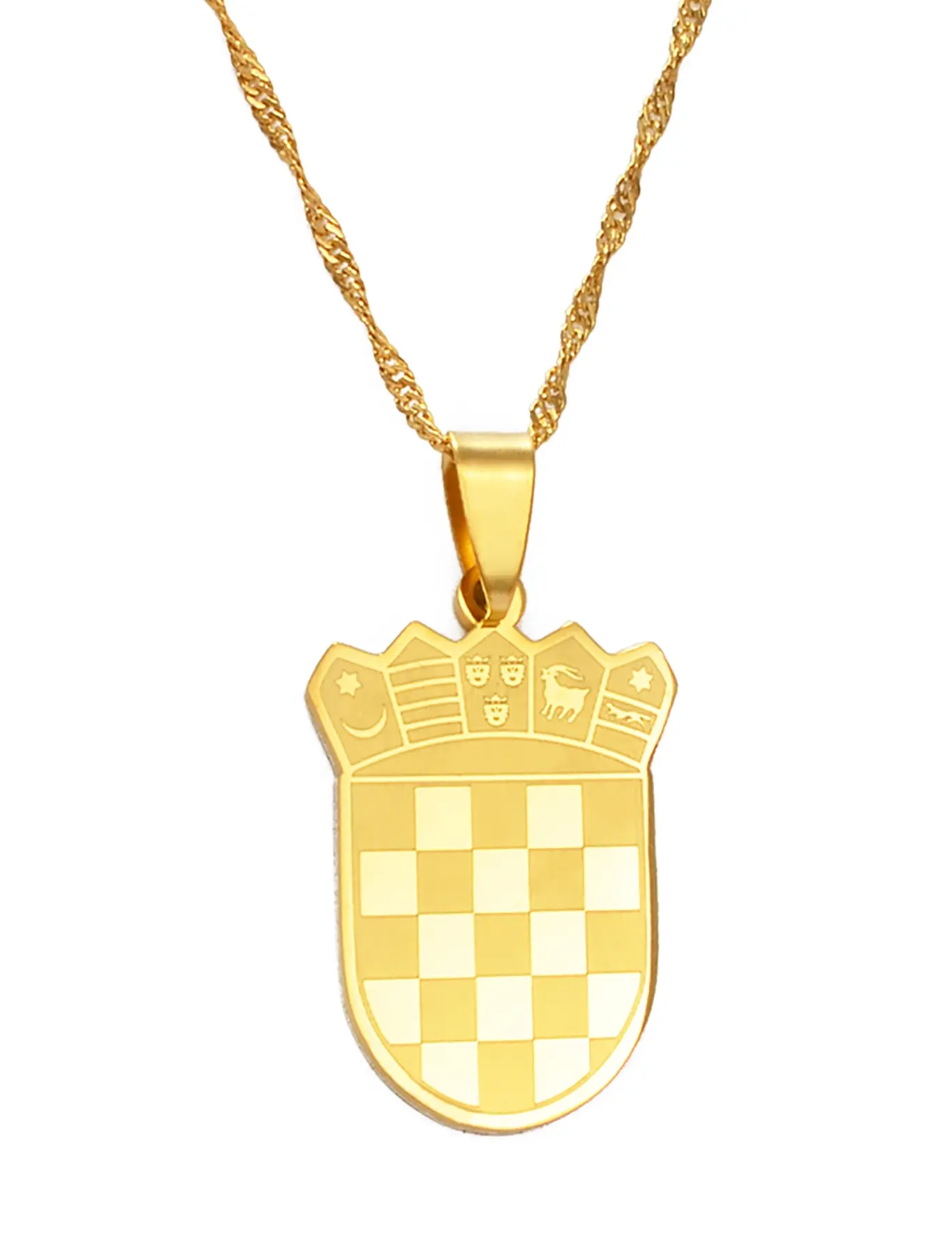 1pc Croatia Flag Charm Pendant Chain Necklaces Gold Color/Silver Color for Women  the Croatian Jewelry