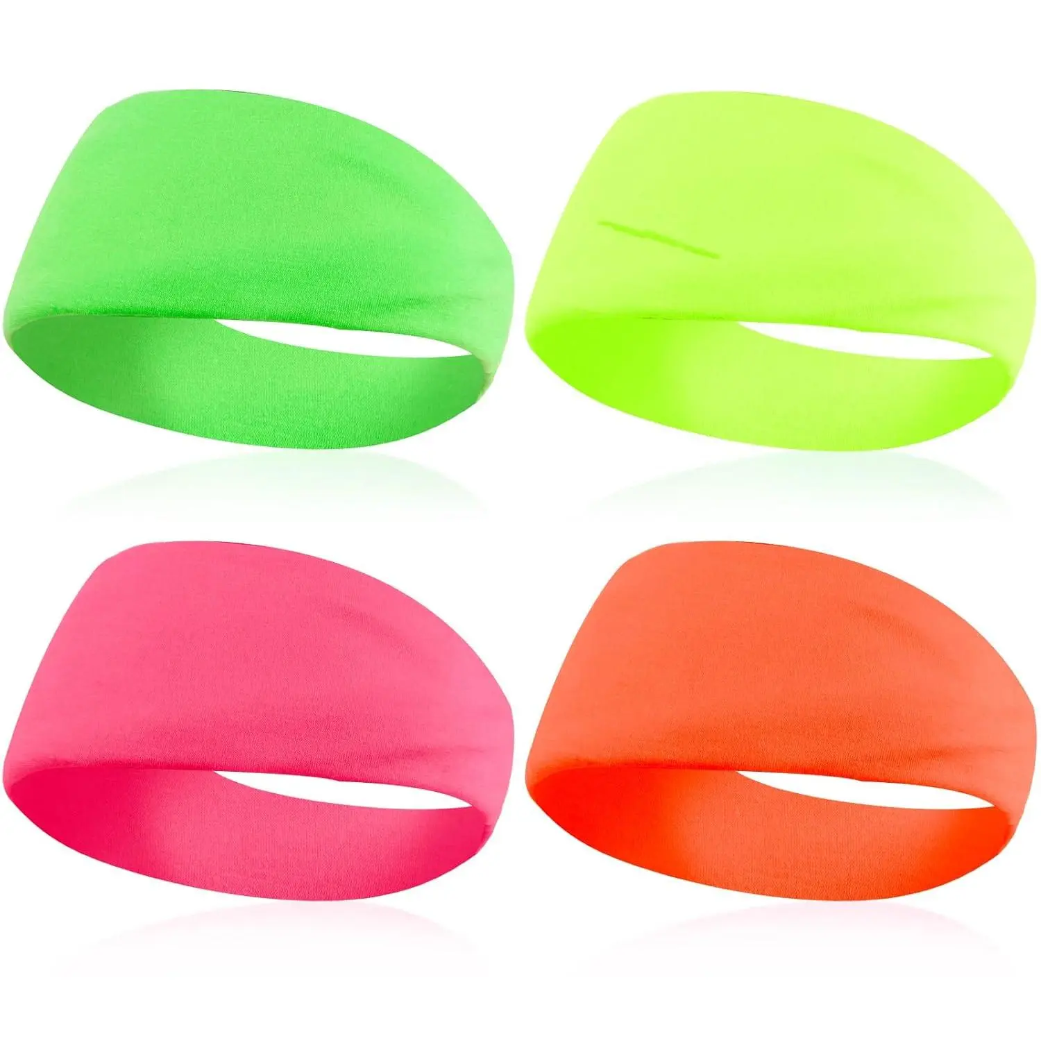 outdoor sports KICOSY 4PCS 80s 90s Neon Headband for Women Neon Accessories Sweat Hairbands Non-Slip Sports Headband Sweatbands Retro Party Cospaly