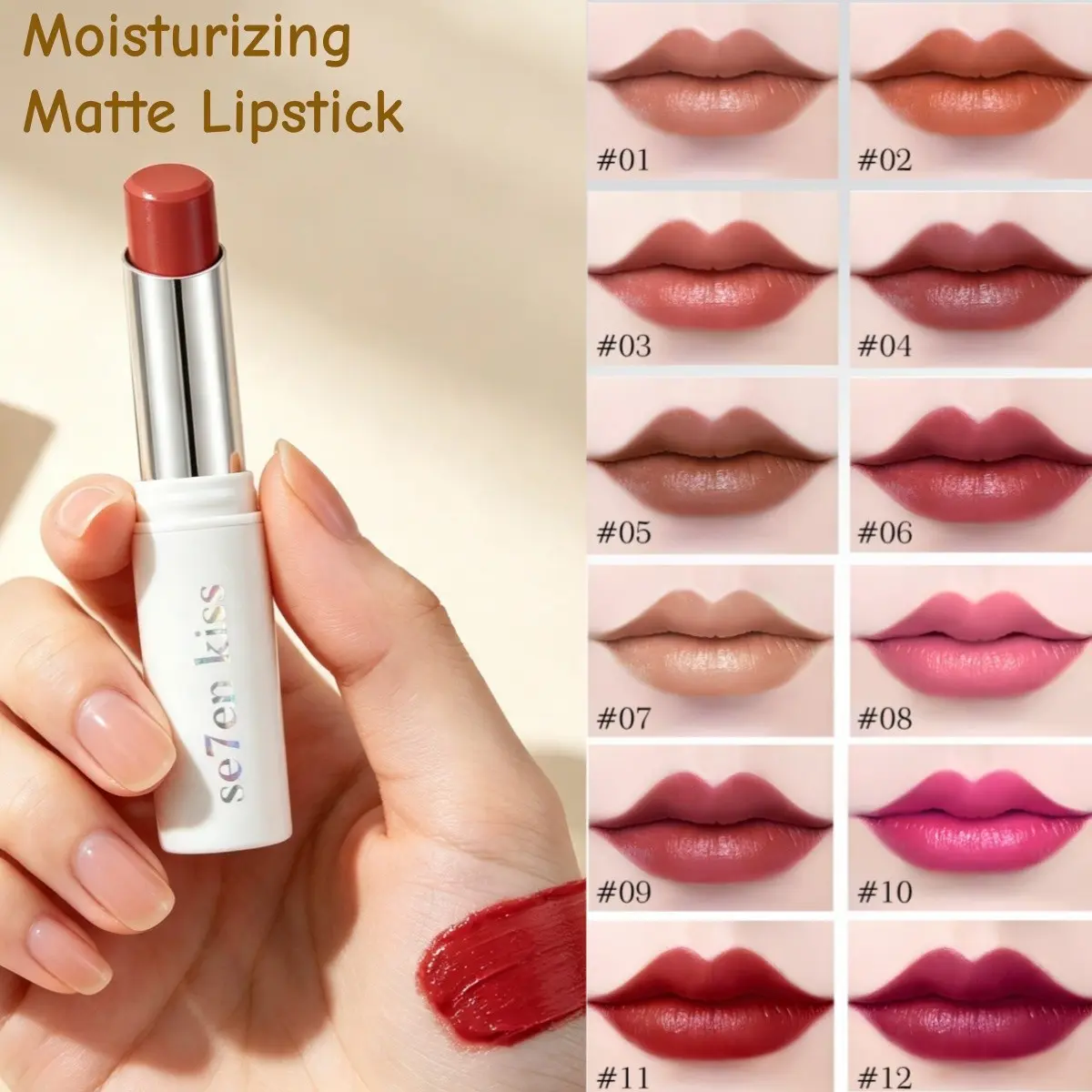 Moisturizing Glow Plumping Lipstick,Matte red lipstick for women, Lipstick Lipstain Lip Makeup Smooth Dark Lip Gloss Long-Lasting Waterproof Lipstick Beauty Hydrating Lip Makeup, Gift