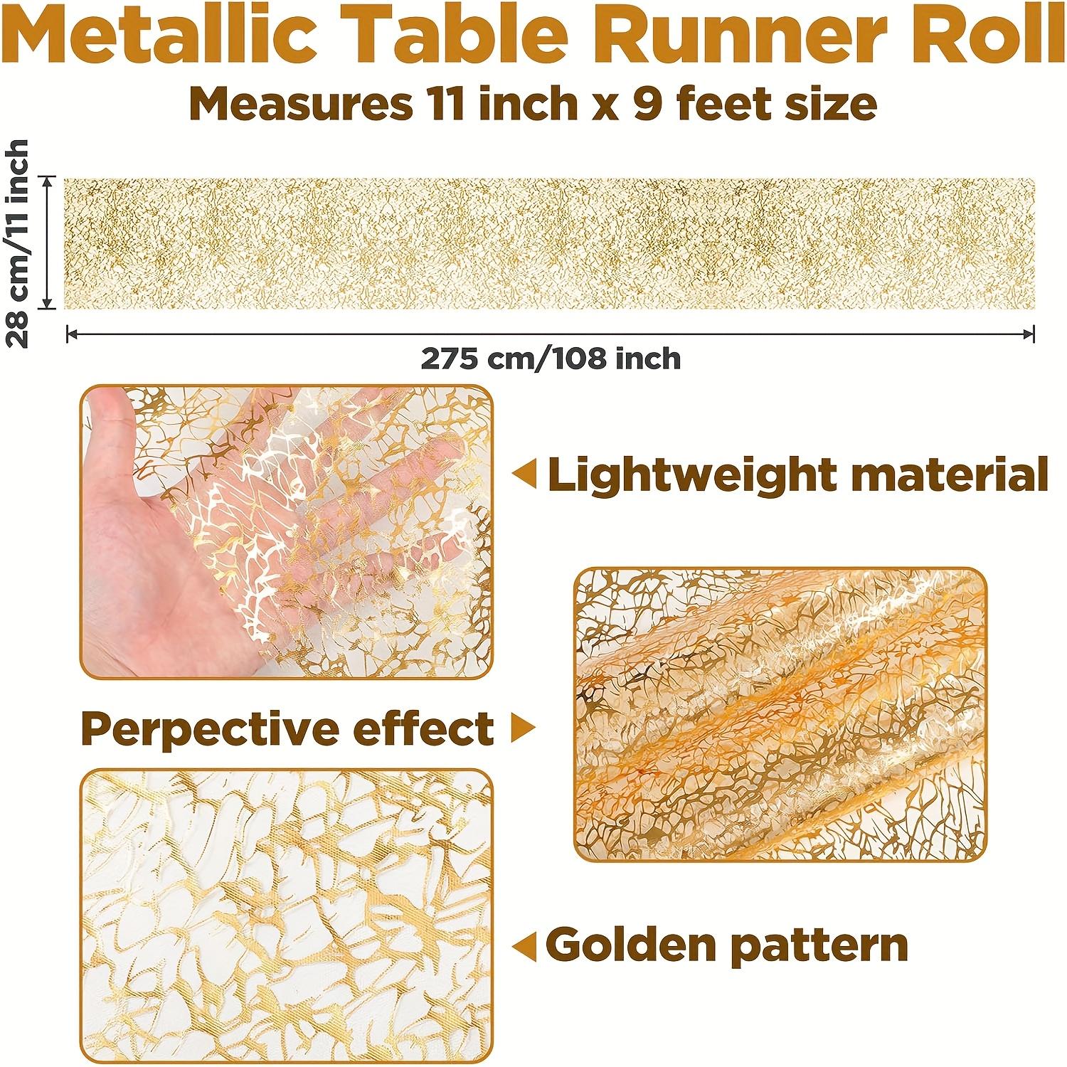 For Weddings, Parties, Christmas & Graduations, Table Decoration Upgrade Solution, Gold Glitter Mesh Table Runners, Shiny Decorative Atmospheric, Effortlessly Create Upscale Table Decoration, 11 X 108 Inch 10 Pack For Weddings, Parties, Christmas & Graduations, Table Decoration Upgrade Solution, Gold Glitter Mesh Table Runners, Shiny Decorative Atmospheric, Effortlessly Create Upscale Table Decoration, 11 X 108 Inch 10 Pack