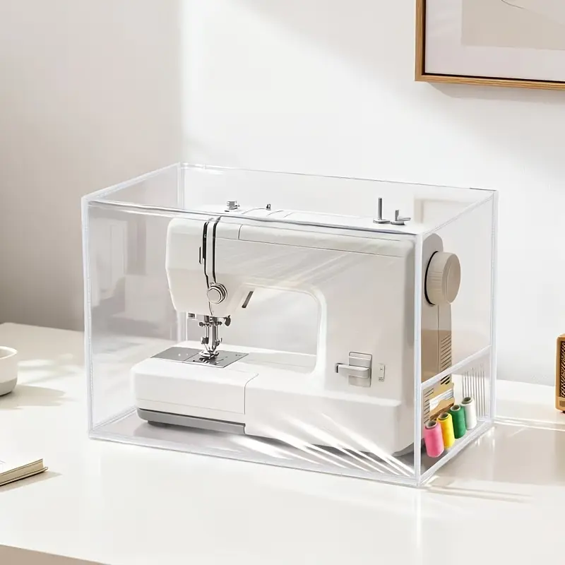 Durable Sewing Machine Cover, Transparent Sewing Machine Dust Cover, Protective Cover, PVC Material Transparent Sewing Machine Protector, Sewing Storage