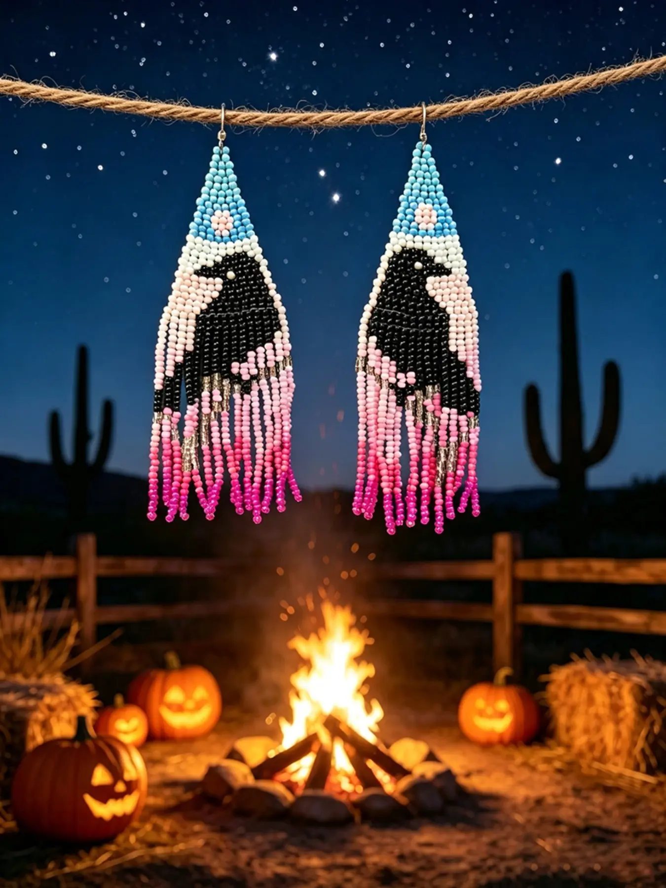 Handwoven Seed Bead Fringe Tassel Earrings, Ethnic Southwest Long Beaded Drop Earrings, Boho Jewelry for Women
