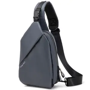 Unisex compact crossbody sling bag; lightweight, casual chest pack; slim-profile pack; sporty, water-resistant sling bag suitable for outdoor travel and cycling