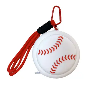 Sport Series Basketball Silicone Coin Purse, Mini Earbud Storage Bag with Keychain