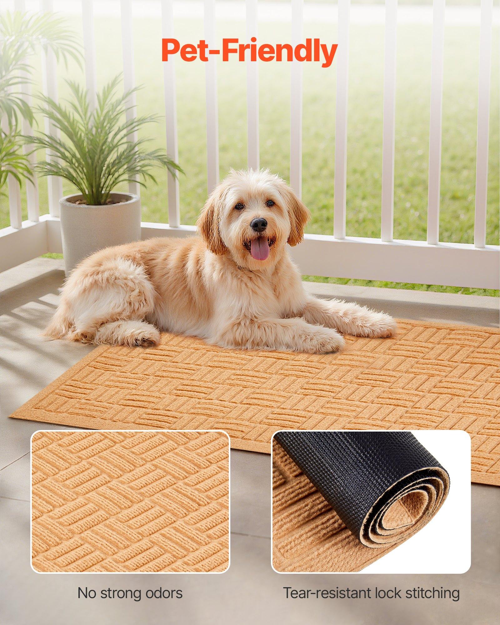 VEVOR Door Mat, 29.53 x 17.72 Inch, Front Door Mat Outside Entrance with Non-slip Rubber Backing, Dirt-Resistant & Absorbent, Easy to Clean, Low-Profile Doormat for for Entryway, Patio, Porch, Beige VEVOR Door Mat, 29.53 x 17.72 Inch, Front Door Mat Outside Entrance with Non-slip Rubber Backing, Dirt-Resistant & Absorbent, Easy to Clean, Low-Profile Doormat for for Entryway, Patio, Porch, Beige