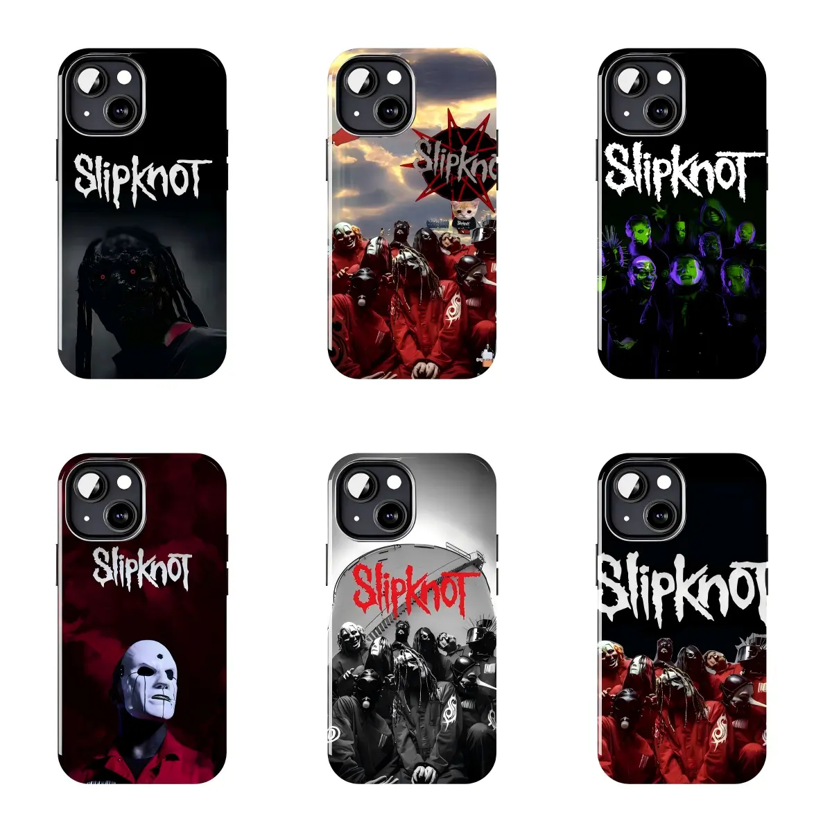 Slipknot Nu Metal Band Phone Case, Soft TPU Shockproof Cover for iPhone 16/15/14/13/12 Pro Max, Rock Music Fan Protective Case