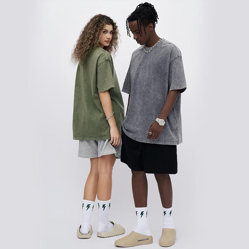 3 Pack Women's Oversized T Shirts Acid Wash Cotton Crew Neck Half Short Sleeve Summer Unisex Tees Casual Loose Fit Solid Streetwear Comfortable Tops Basic Womenswear Plain Tshirt