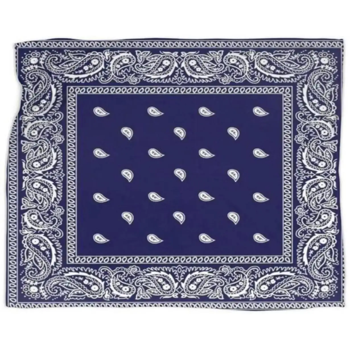 Bandana Blanket Soft Throw Blanket,Navy Blue Paisley Print Cozy Blanket for Bed Couch Sofa,Western Boho Room Decor Gift
