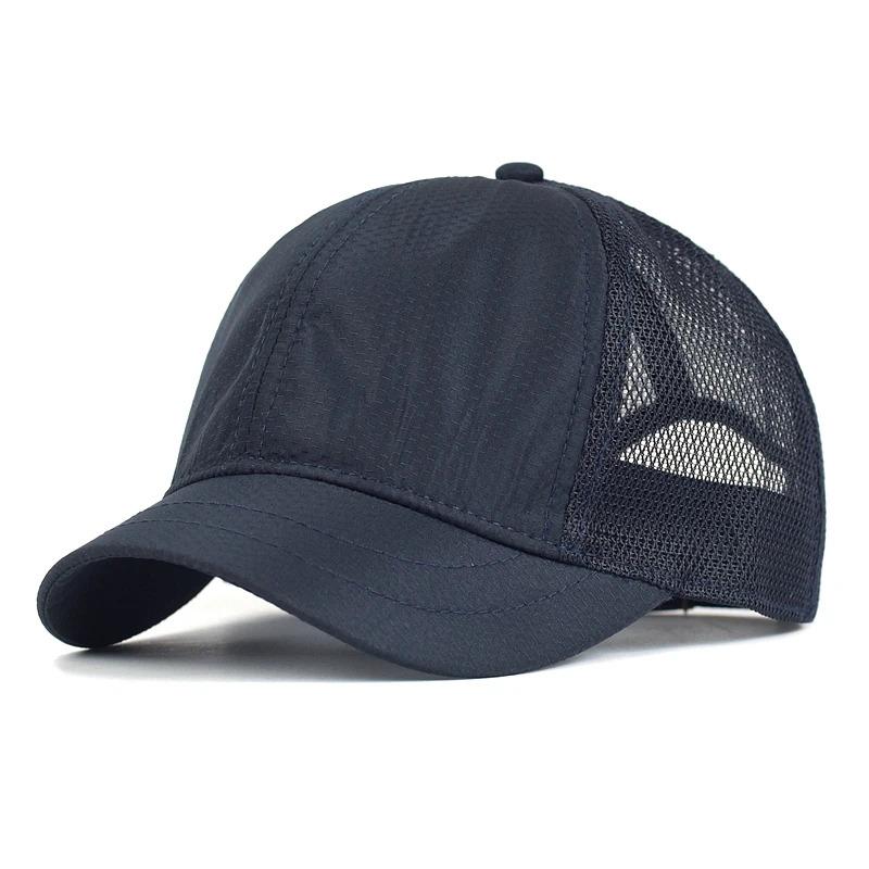 Mesh Short Brim Baseball Cap Men Women Breathable Dad Hat Adjustable Solid Trucker Style Low Profile Caps